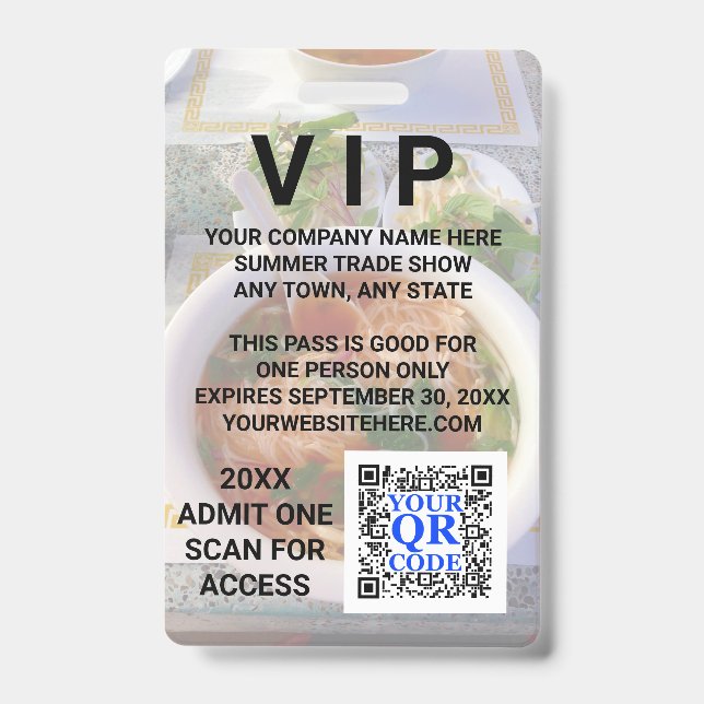 Business QR Code Light Foto Cool Promo Event VIP Ausweis (Vorderseite)