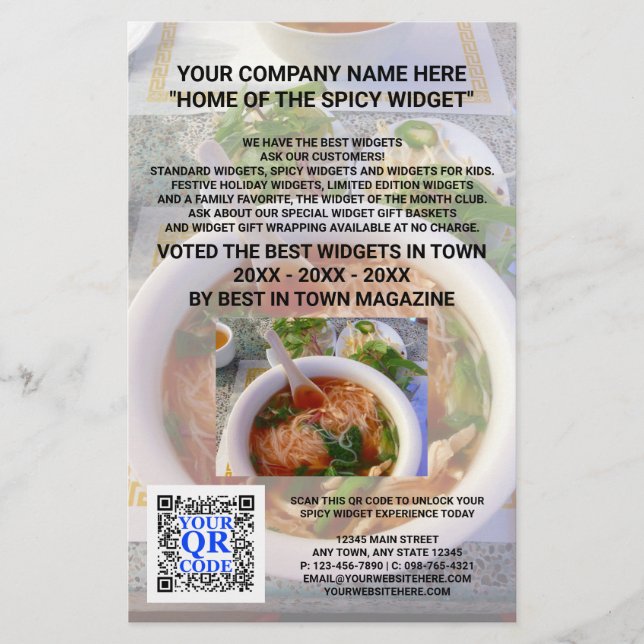Business QR Code Light Foto Custom Marketing Flyer (Vorne)