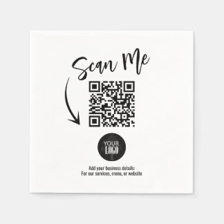 Business QR Code Scan Me Custom Serviette