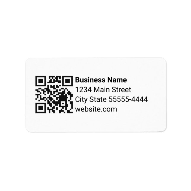 Business QR Code Website Return Address White Adressaufkleber (Vorne)