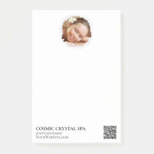 *~* Business QR Einfaches Minimales Foto-Logo AP8 Post-it Klebezettel