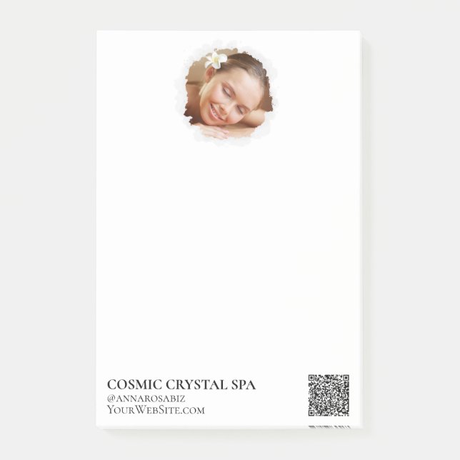 *~* Business QR Einfaches Minimales Foto-Logo AP8 Post-it Klebezettel (Vorderseite)