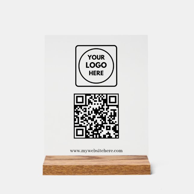 Business QR Website Logo Acrylic Sign Acrylschild (Vorderseite)