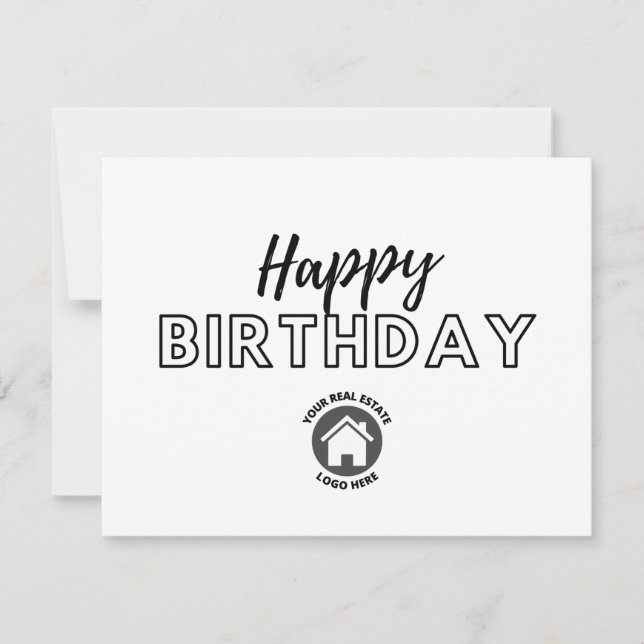 Business Realty Happy Birthday Card Karte (Vorderseite)