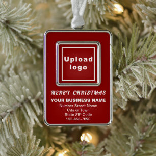 Business Red Portrait Rectangle Gerahmt Rahmen-Ornament Silber