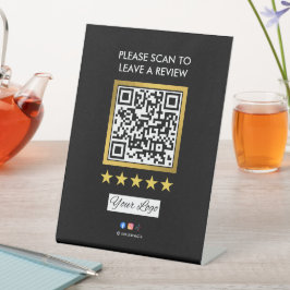 Business Review Tabletop Sign l QR Code Sockelschild