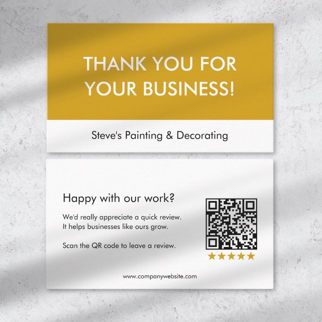 Business Review Thank You QR Code Minimal Empfehlungskarte (Von Creator hochgeladen)