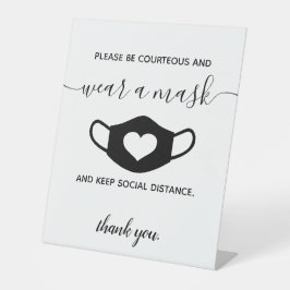 Business Safety Wear a Face Mask Modernes Skript Sockelschild