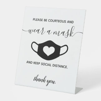 Business Safety Wear a Face Mask Modernes Skript Sockelschild