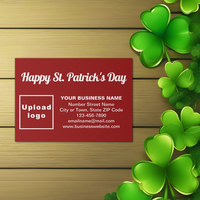 Business Saint Patrick Greeting Begleitkarte (Red Saint Patrick business enclosure card)