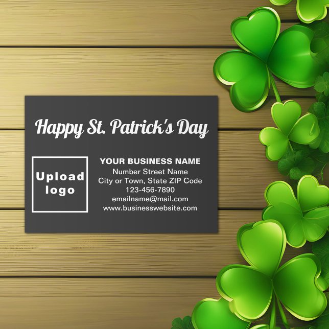 Business Saint Patrick Gruß auf Black Begleitkarte (Black Saint Patrick business enclosure card)