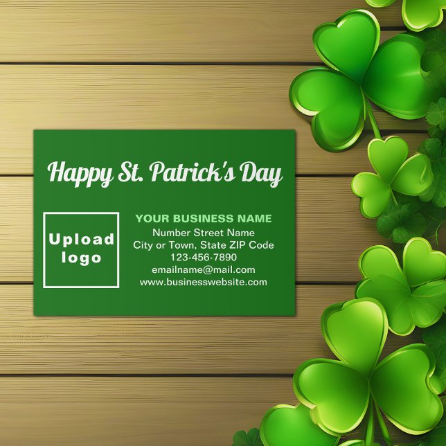 Business Saint Patrick Gruß auf Green Begleitkarte (Green Saint Patrick business enclosure card)