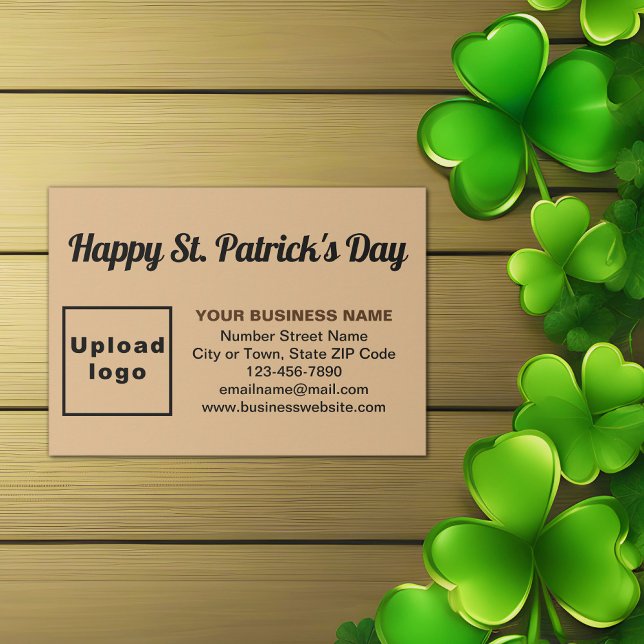 Business Saint Patrick Gruß auf Light Brown Begleitkarte (Light brown Saint Patrick business enclosure card)