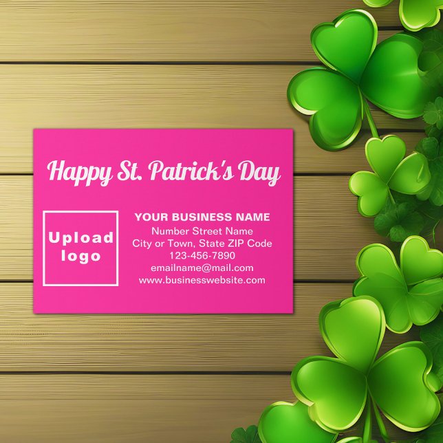 Business Saint Patrick Gruß auf Pink Begleitkarte (Pink Saint Patrick business enclosure card)