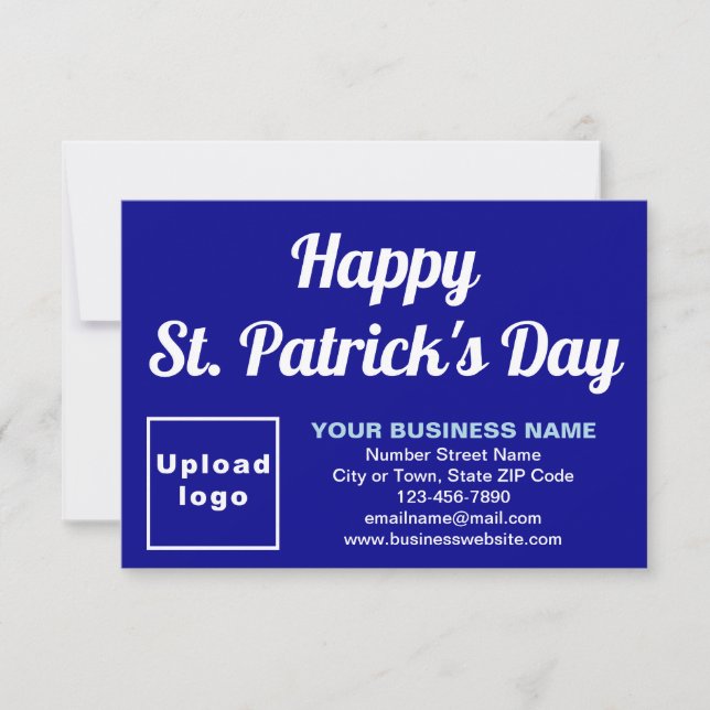 Business Saint Patrick Small Blue Flat Card (Vorderseite)