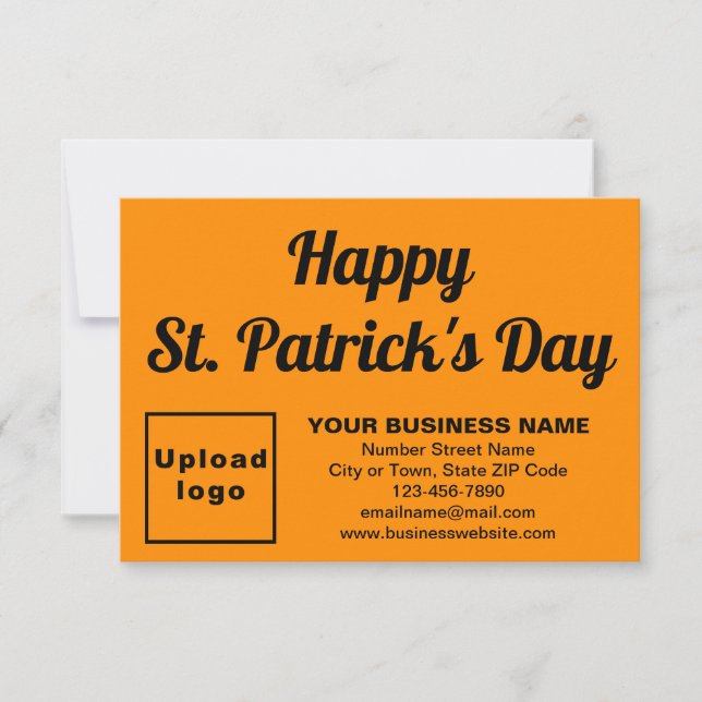 Business Saint Patrick Small Orange Flat Card (Vorderseite)