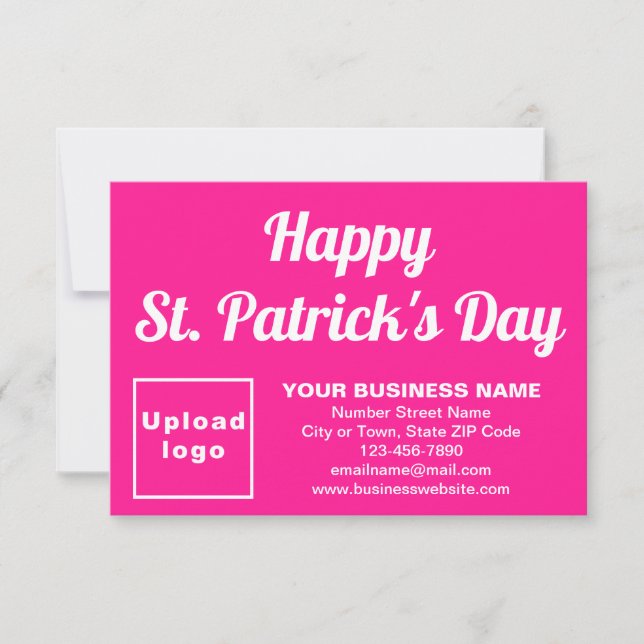 Business Saint Patrick Small Pink Flat Card (Vorderseite)