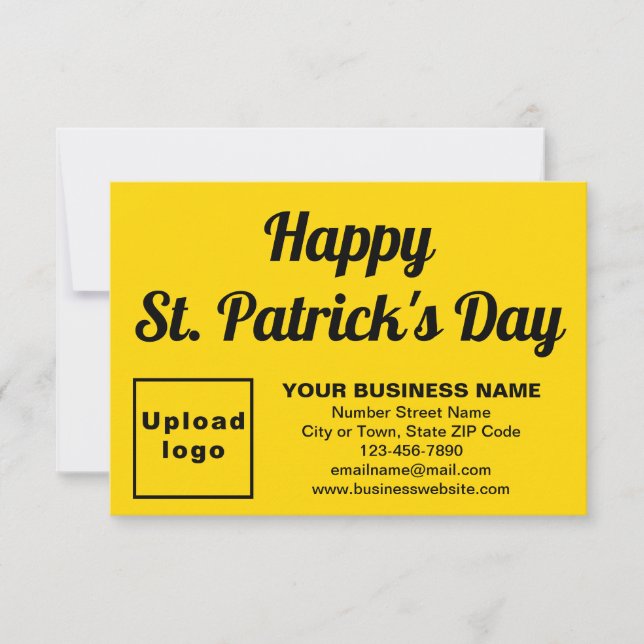 Business Saint Patrick Small Yellow Flat Card (Vorderseite)