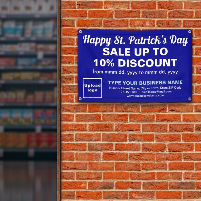 Business Saint Patrick Verkauf auf Blue Rectangle Banner (Attract more customers. Business Saint Patrick sale on blue rectangle banner.)