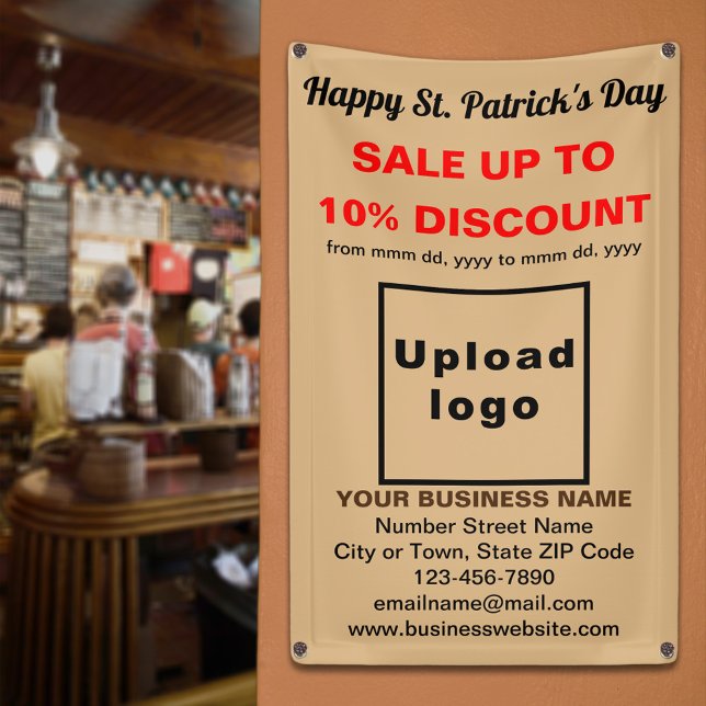 Business Saint Patrick Verkauf auf Light Brown Ban Banner (Business Saint Patrick sale on light brown banner. Signage to attract more customers.)