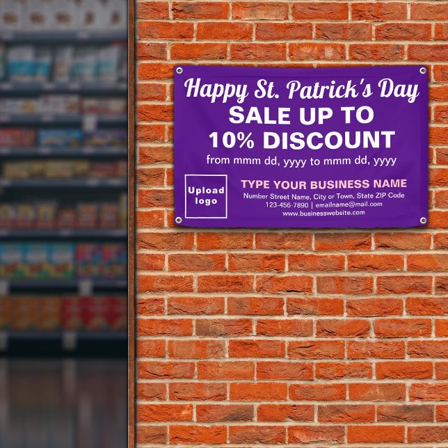 Business Saint Patrick Verkauf auf Lila Rectangle Banner (Attract more customers. Business Saint Patrick sale on purple rectangle banner.)