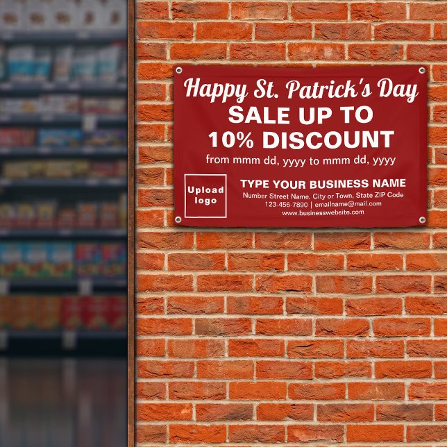 Business Saint Patrick Verkauf auf Red Rectangle Banner (Attract more customers. Business Saint Patrick sale on red rectangle banner.)