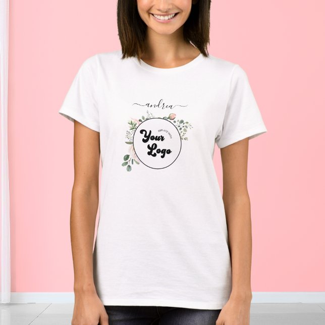 Business Salon für Blumenmuster Friseursalon T-Shirt (Von Creator hochgeladen)