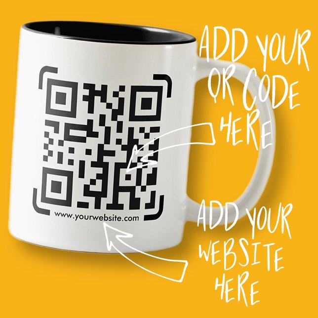 Business Scan Me QR-Code-Website Zweifarbige Tasse (Von Creator hochgeladen)