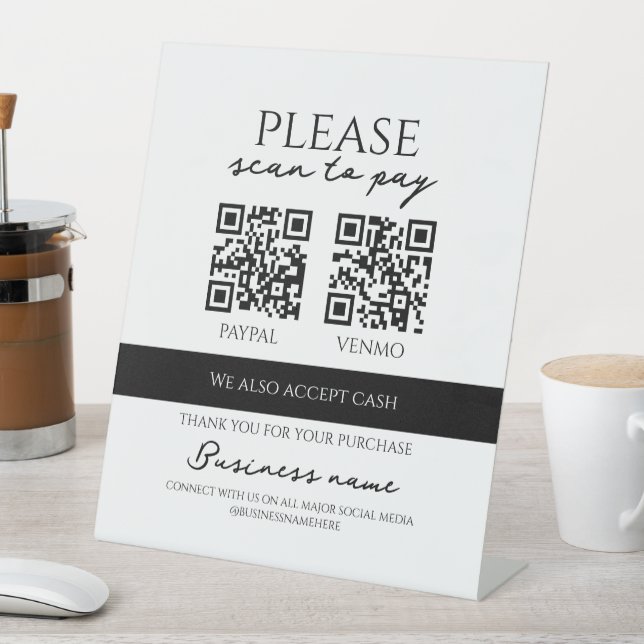Business Scan to Pay Personalized QR Code Sockelschild (In Situ)
