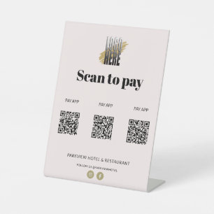 Business Scan zur Bezahlung von Apps 3 QR-Code ros Sockelschild