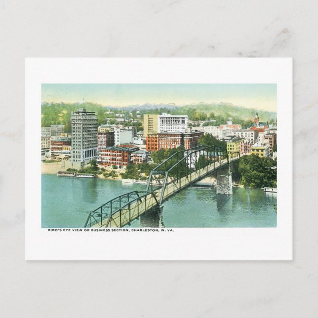 Business Section, Charleston, West Virginia Postkarte (Vorderseite)