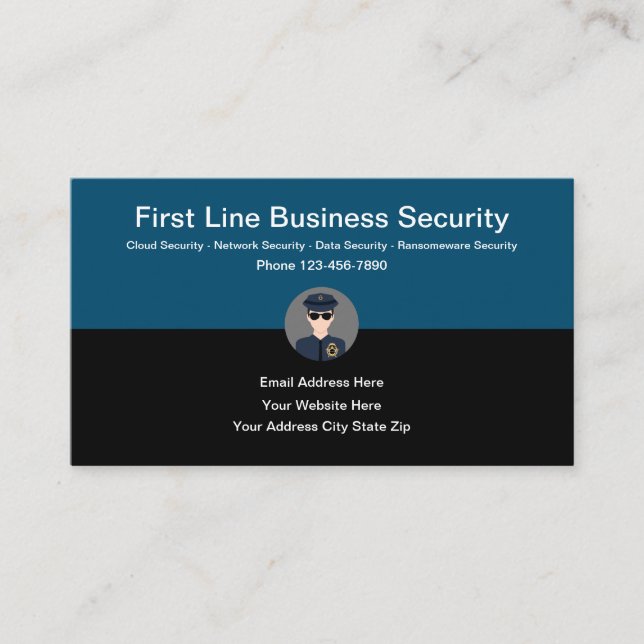 Business Security Services Modernes Design Visitenkarte (Vorderseite)