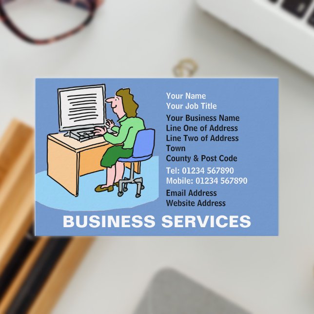 Business Services mit Fun Cartoon Visitenkarte (Business Services Business Card)