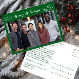 Business Simple Dove CUSTOM PHOTO ChristmasHoliday Postkarte