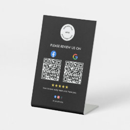 Business Social Review Pedestal Sign with Qr Code Sockelschild