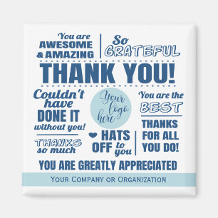 Business Staff Thank You Apprection Blue Magnet