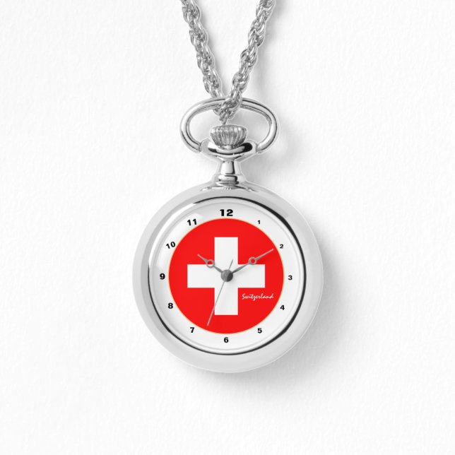 Business Swiss Flag & Switzerland mode /design Armbanduhr (Vorderseite)