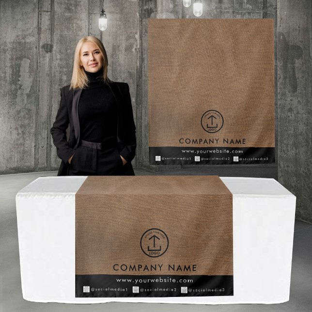 Business Table Runner Banner Linen Logo Social  Wandteppich (Business Table Runner Banner Linen Logo Social Tapestry)