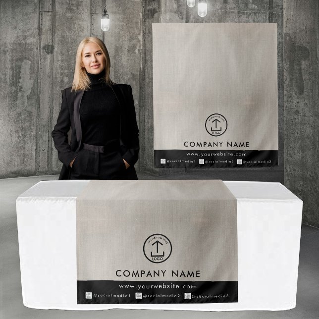 Business Table Runner Banner Linen Logo Social  Wandteppich (Business Table Runner Banner Linen Logo Social Tapestry)