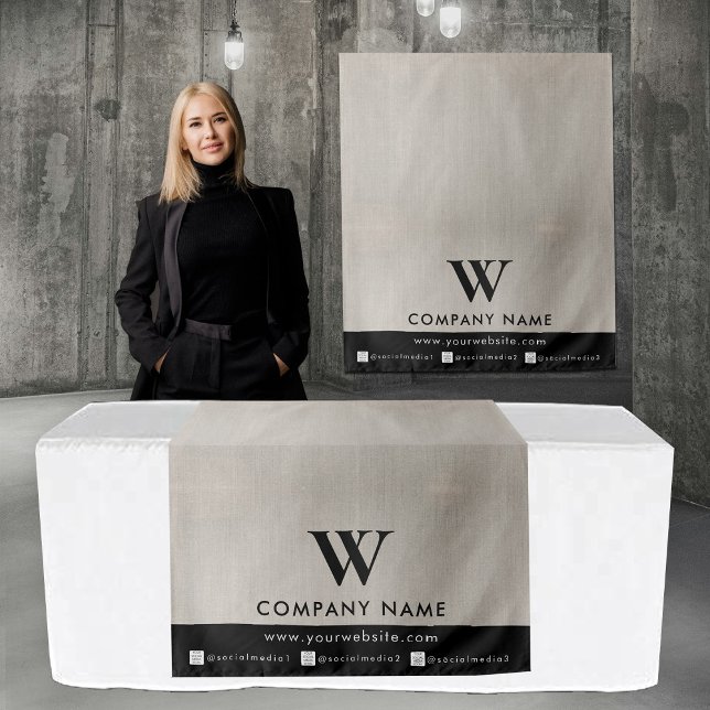 Business Table Runner Banner Linen Social Media Wandteppich (Business Table Runner Banner Linen Social Media Tapestry)