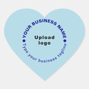 Business-Tagline auf dem hellblauen Heart-Shape-Au Herz-Aufkleber