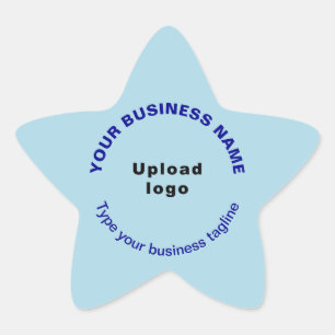 Business-Tagline auf der hellblauen Star-Shape-Auf Stern-Aufkleber