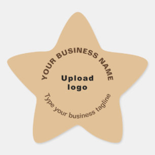 Business-Tagline auf der hellbraunen Star-Shape-Au Stern-Aufkleber