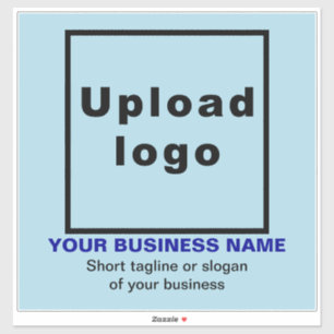 Business-Tagline auf Light Blue Large Square Vinyl Aufkleber