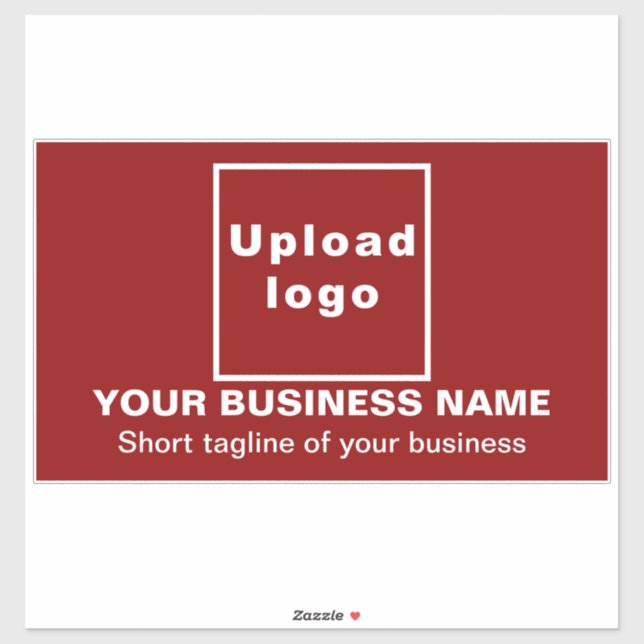 Business-Tagline auf Red Large Rectangle Vinyl Aufkleber (Blatt)