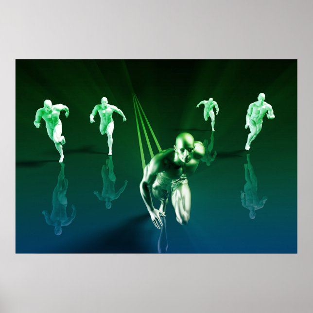 Business Technology Concept on Worldwide Report Poster (Vorne)