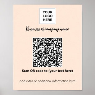 Business Template Terracotta Logo qr Code Poster