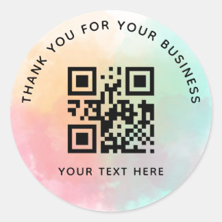 Business Thank You Custom QR Code Colorful Runder Aufkleber