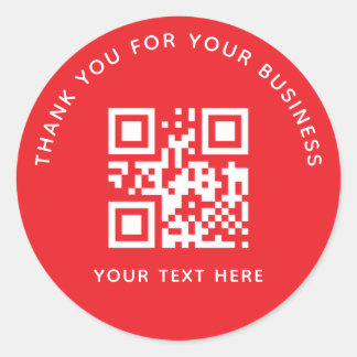 Business Thank You Custom QR Code Red Runder Aufkleber