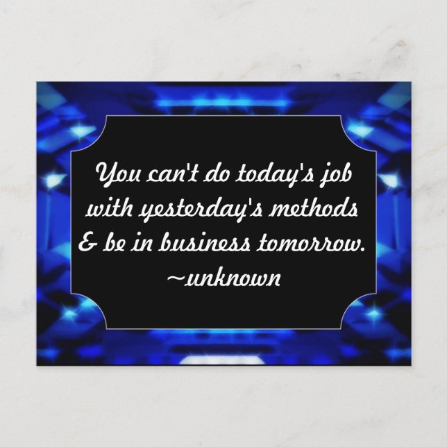 Business Tomorrow Postcard - Inspirational Quote Postkarte (Vorderseite)